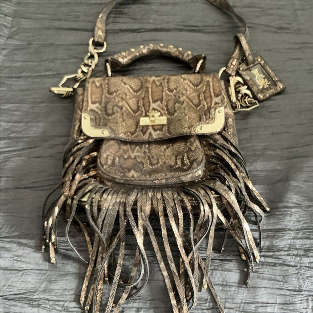 Christian Audigier fringes Handbag